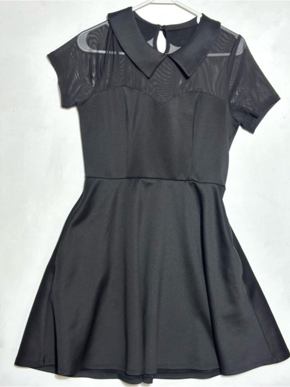 Black A-Line Mini Dress with Peter Pan Collar